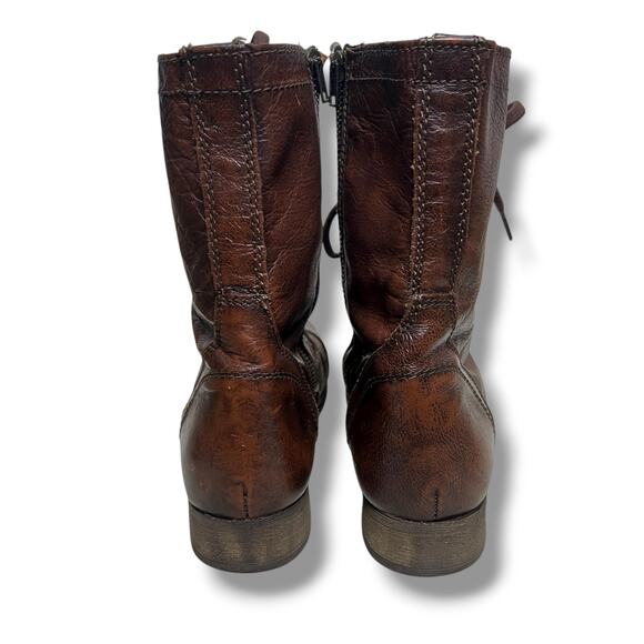 Steve Madden Troopa Combat Style Boots Size 7 Brown Lace Up Leather Military - Picture 5 of 12
